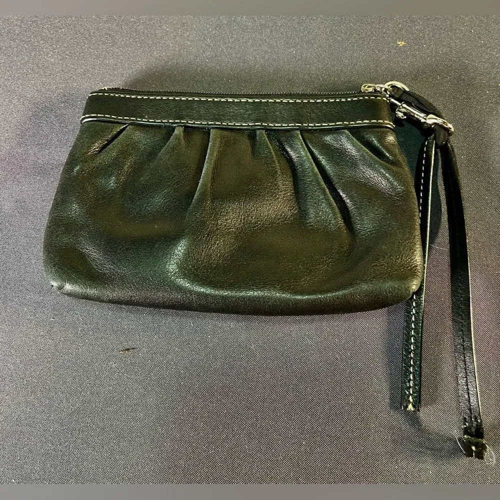 Coach Wristlet- Black Leather